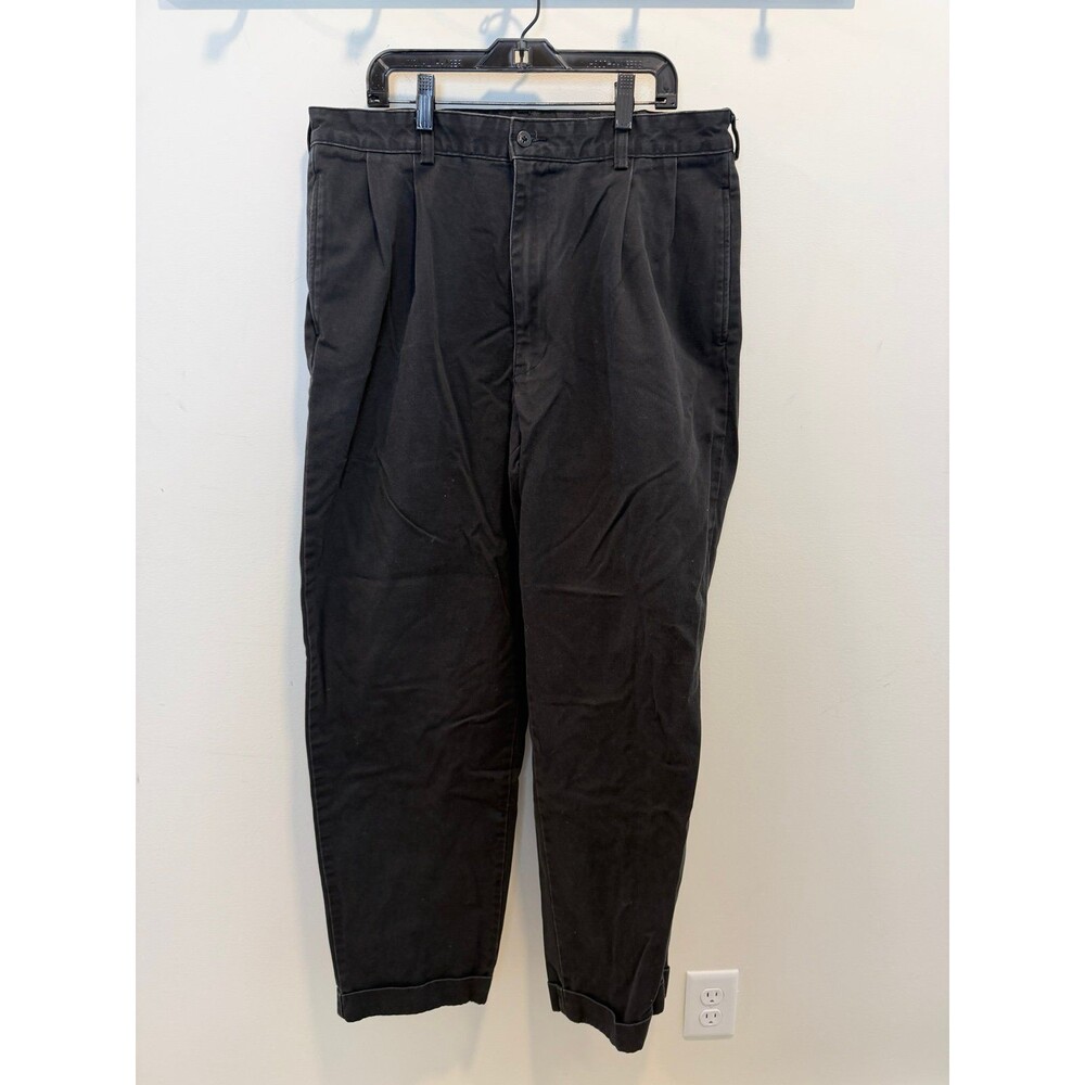 Polo Ralph Lauren Men’s Black Pleated Chino Pants 34x30 100% Cotton Classic Fit